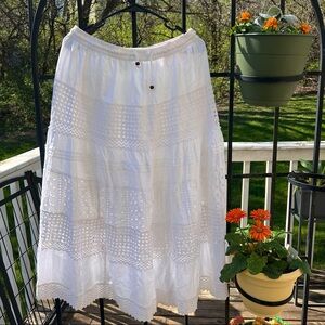 beachy summer boho flowy maxi skirt